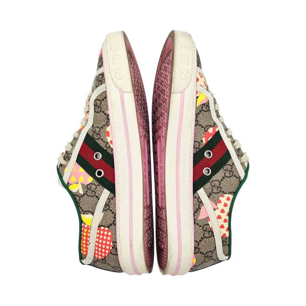 Gucci GG Supreme Canvas Tennis 1977 Sneaker Pink Red Apple Size 38.5 US 8.5 - Picture 9 of 11